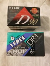LOT OF 12 - SEALED BLANK CASSETTE TAPES - UNOPENED - TDK 60, 90 - FUJI 60 TYPE 1