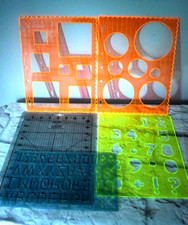 Fiskars 2 Sided Craft Mat  Shape Templets 4850 Circles 4852 Squares 4885 Number