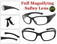Full Lens Wrap Around Safety Reading Glasses ANSI Z87+ U6 From +1.00 to +3.00