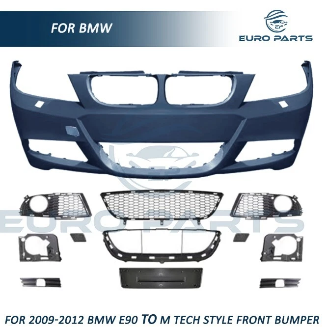 For 09-12 BMW E90 3-Series 325I 328I 335I M-Tech Style Front Bumper Kit - Image 4 of 4