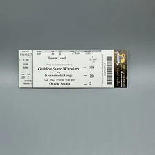 DEC. 17, 2011 KLAY THOMPSON PRO DEBUT GOLDEN STATE WARRIORS VS. KINGS TICKET NBA
