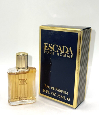 NIB ESCADA Pour Homme Eau de Parfum 5ml 0.16 oz Mini Splash Rare FULL Vintage