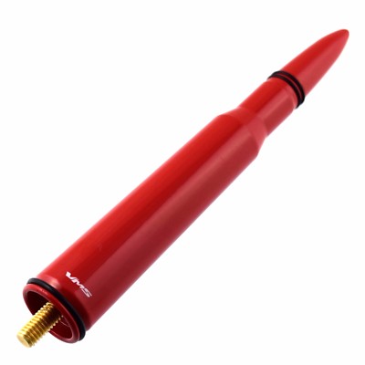 RED 50 CALIBER BULLET STUBBY SHORT ANTENNA FOR CHEVY SILVERADO 2007 and NEWER