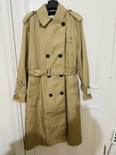 New Coach Long Embroidered Trench Coat, Classic Khaki, Size S, L, Rrp £750jacket