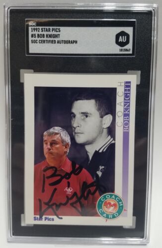 Bobby Knight Signed 1992 Star Pics SGC Authentic INDIANA HOOSIERS The GENERAL C - Imagen 1 de 2