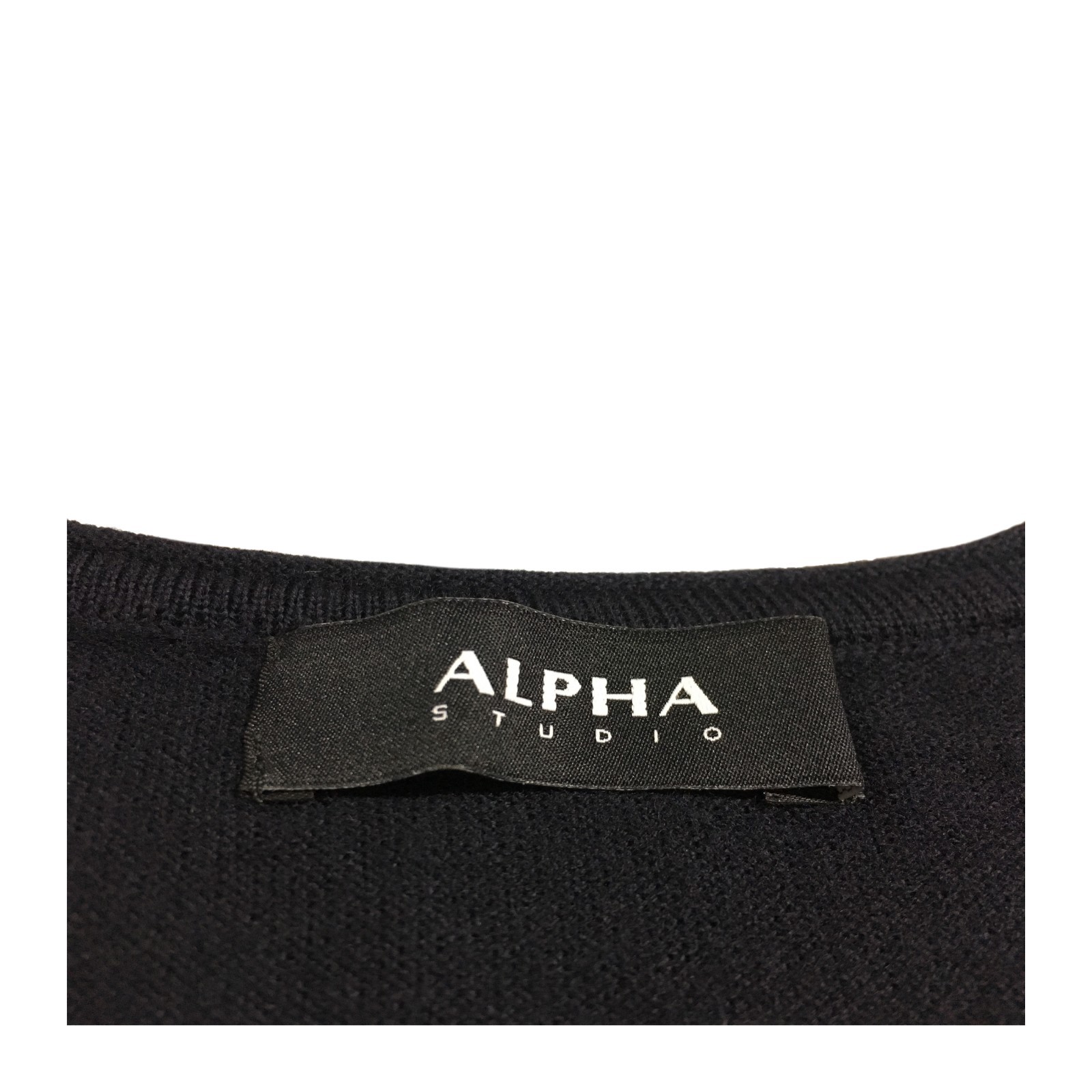 Alpha Studio Women's Blue V-Neck Sweater with Slits Mod AD-7001A 100percent Wool image 4