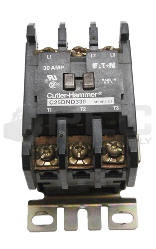 CUTLER HAMMER C25DND330A /C1 DEFINITE PURPOSE CONTACTOR W/ 9-2741-1 COIL