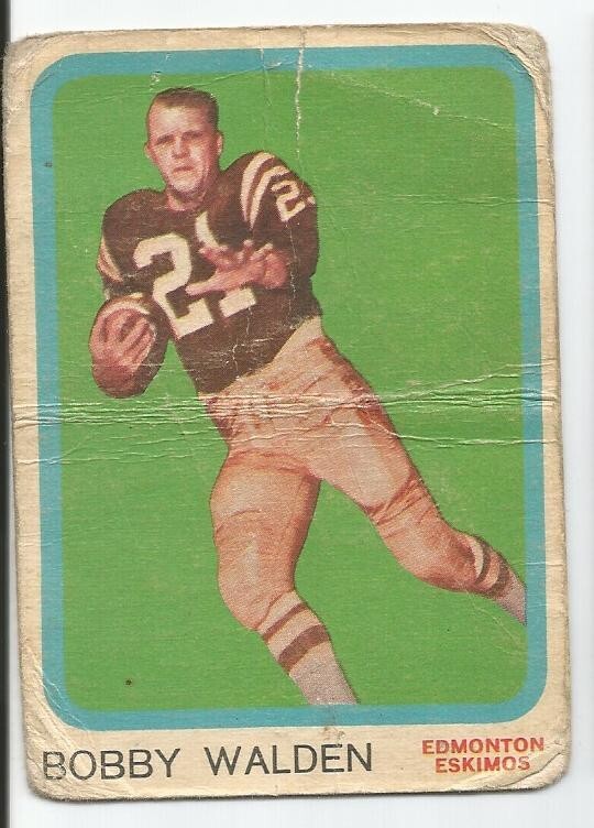 Bobby Walden #23 Football Cards 1963 Topps CFL trading card — raw and PSA graded price guide