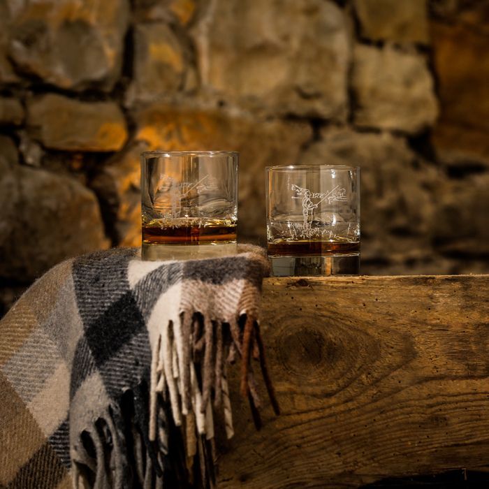Selbrae House 2 Glass Tumblers Fishing