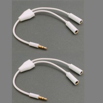 2PACKHeadphone Splitter 3.5mm Audio Stereo Y Splitter Aux Extension Cable 20cm