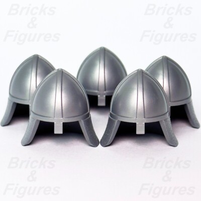 LEGO® Castle Knight Helmet w/ Neck Protector Flat Silver Minifigure Part  3844 UK