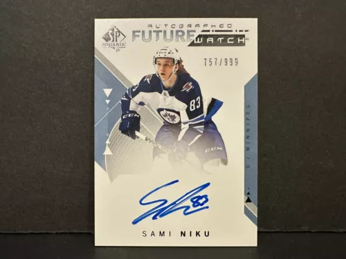 2018-19 SP Authentic Auto Future Watch /999 Sami Niku #178 Rookie Auto RC Hockey