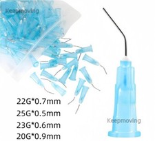 Dental Pre-Bent Flow Needle Tips For Etch Disposable Dispensing Syringe Tip