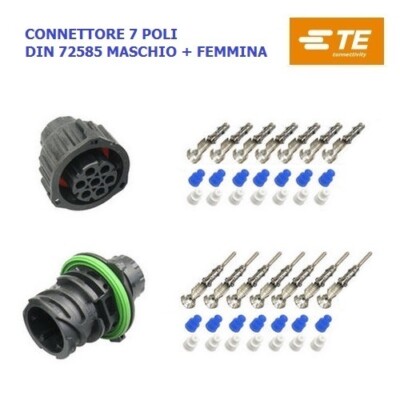 Connettore Per Rimorchio Rotondo A 7 Pin, Adattatore Per Cablaggio Maschio Femmina Kit Di Connettori A 7 Vie Per Semirimorchi Rv~p179764614