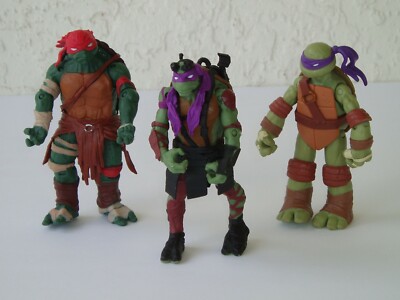 Teenage Mutant Ninja Action Figures Turtles Playmates Viacom TMNT Lot of 3