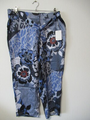 69/7 Gerry Weber   7/8 Hose blau weiß schwarz Gr. 44 R Sommerhose Viskose NEU