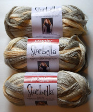 3 Balls Premier Starbella Ruffle Yarn WHEAT FIELDS