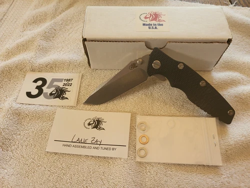 HINDERER EKLIPSE 3.5IN SPEARPOINT TRI-WAY BLACK STONEWASH FINISH NIB