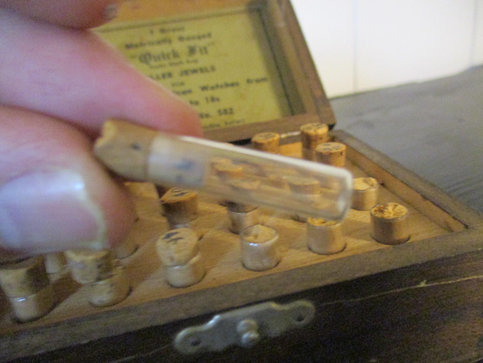 Metrically Gauged Quick Fit Roller  Jewels for Swiss & American Watches wood box