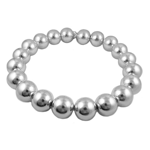 Chunky Ball Bead Necklace Sterling 925 Silver Over-sized Beads Womens Necklet - Picture 4 of 6
