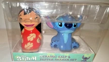 LILO & STITCH DISNEY CERAMIC SALT & PEPPER SHAKERS PERFECT HOLIDAY GIFT IDEA