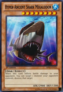 Hyper-Ancient Shark Megalodon - BP02-EN121 - Rare - Unlimited Edition x3 - Near