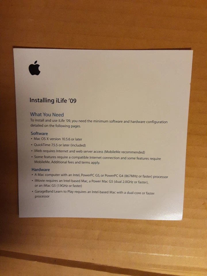 iLife 09 CPU Drop in DVD 607-4386-SEALED.REF:SOFTWARE - Image 2 of 3