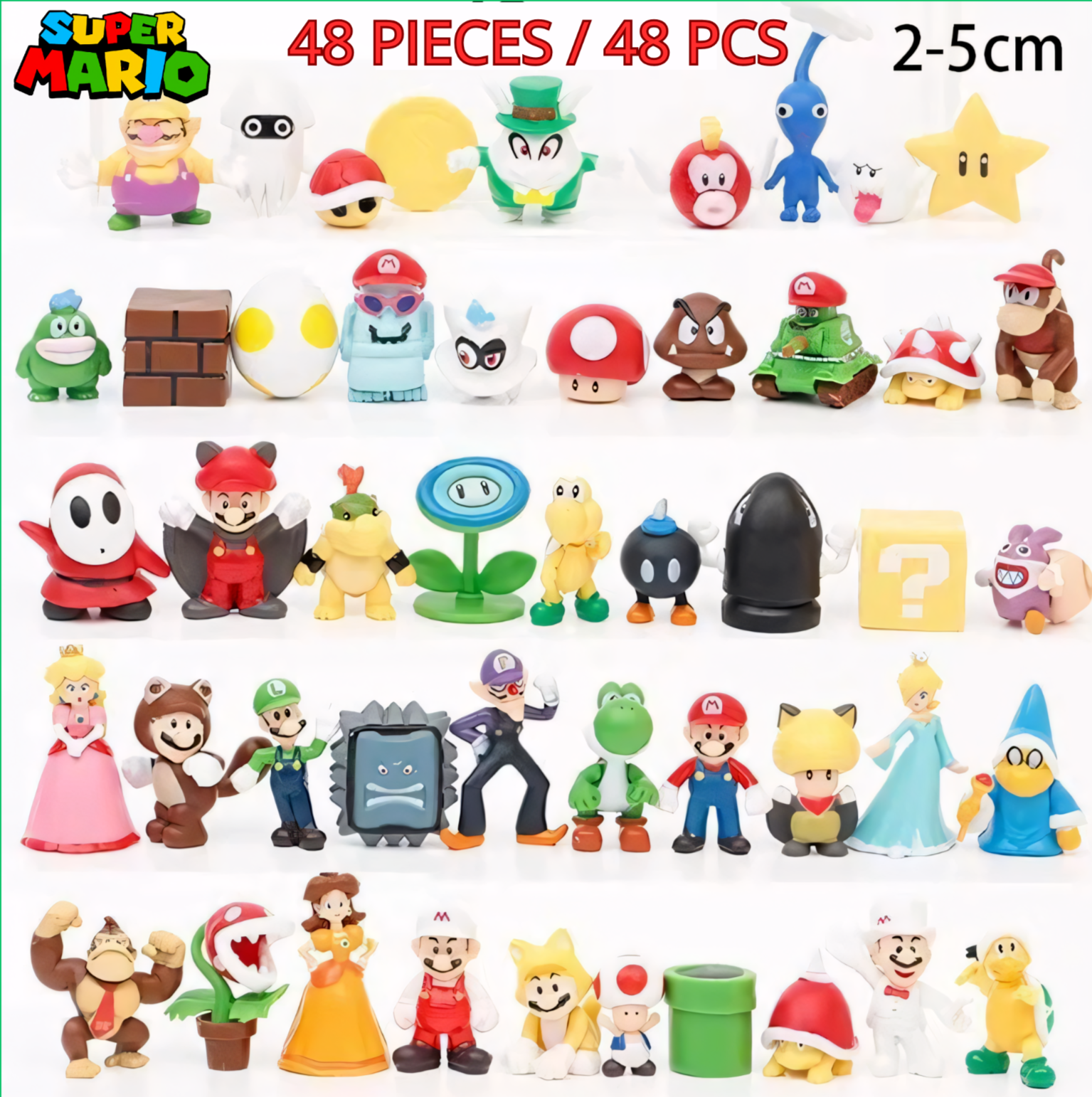 Lot of 48 Super Mario Bros Video Game Collection Child Gift Figures New-image