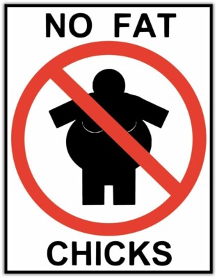 No Fat Chicks Sign Car Bumper Window Tool Box Sticker Decal 4"X5" | eBay