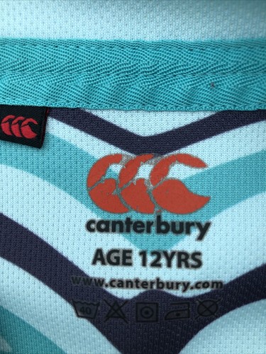 Leicester Tigers 2012 Away Rugby Shirt Blue Canterbury Boys Medium M 12 Years - Picture 7 of 9
