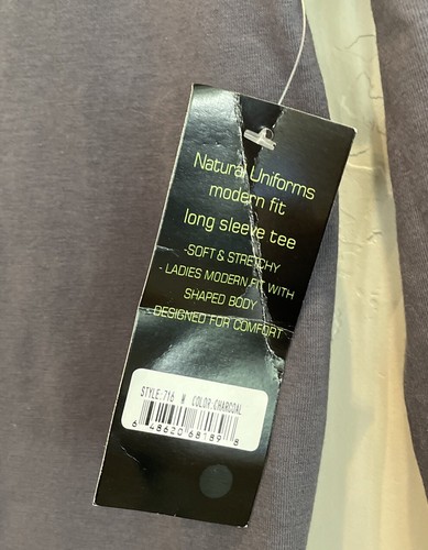 Natural Uniforms Women's Long Sleeve Under-scrub Stretch T-Shirt Scrub Top Sz M - Picture 5 of 7