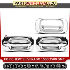 3x Chrome Front &Tailgate Exterior Door Handle for Chevrolet  Silverado 1500 GMC