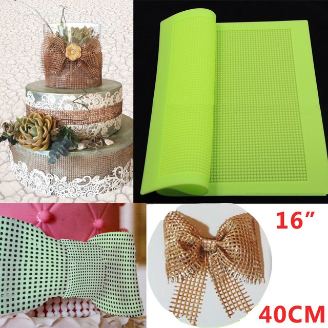 Hessian Earth Giant Lace Mat Bowknot Silicone Mold Fondant Cake