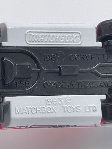 Matchbox CHEVROLET CORVETTE 1993 bianco 1987 1:56 MB14-G11 pressofuso sciolto - Foto 14 di 24