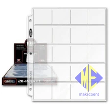 Coin Protector Album Binder Plastic Sheets Sleeves 20 2x2 Pocket x 5 Pages 