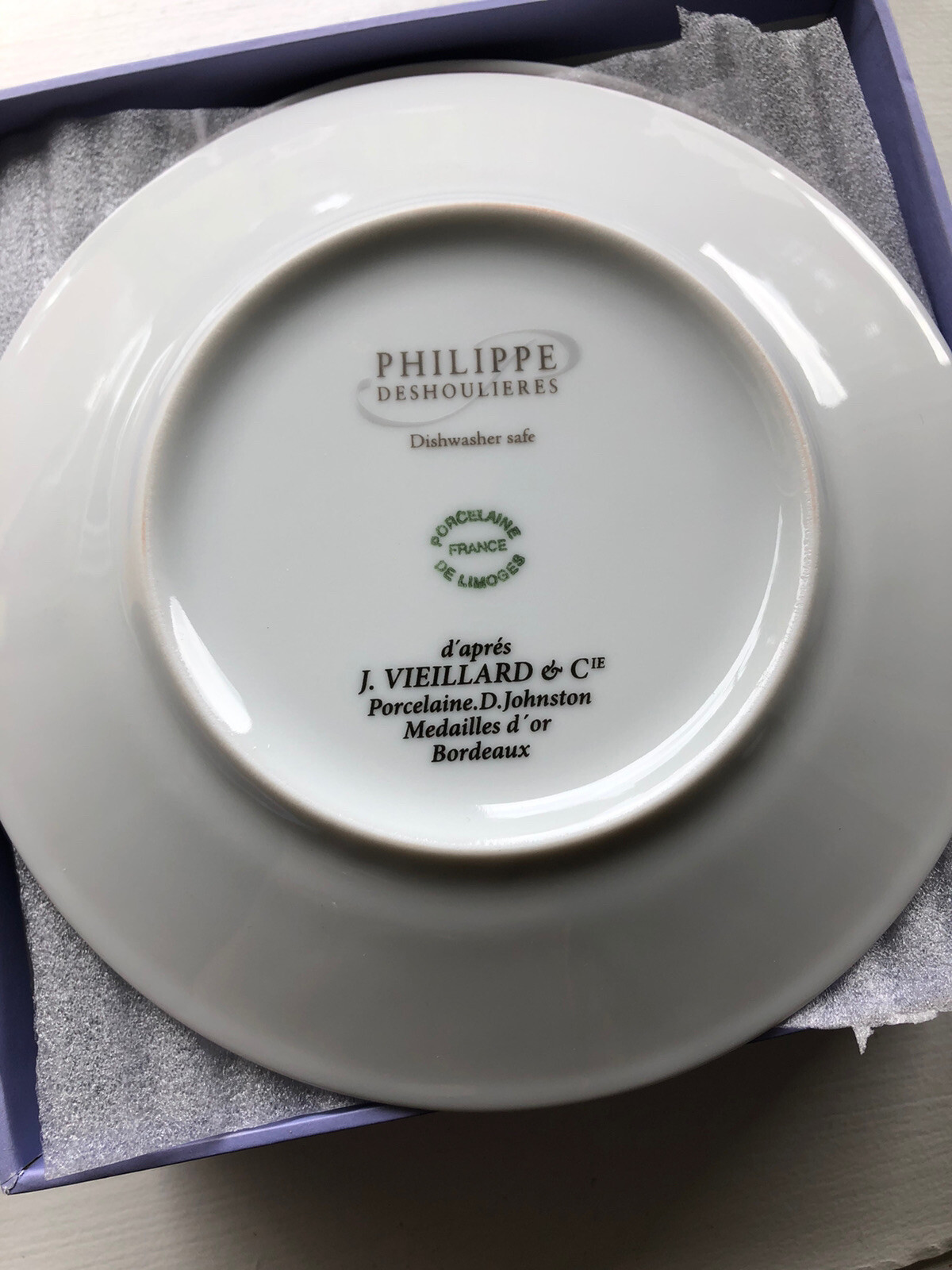 Set of 6 Limoges Scenic Plates Chateau Bordeaux Couleur Philippe Deshoulieres