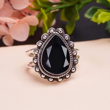 Black Onyx Gemstone 925 Sterling Silver Ring Oxidize Jewelry Gift For All Friend