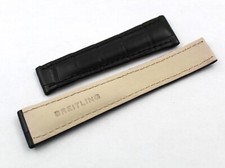 Breitling Navitimer Cinturino Pelle Alligatore Nero 22/18mm Deployante Accessori