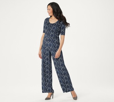 H by Halston Snake Jet Set Wide-Leg 