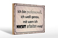 Holzschild Spruch 30X20Cm Ich Bin Professionell Ich Weiß Deko Schild Wooden Sign