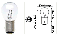 Luz de freno roja LED P21/5W BAY15D 1157 S25 Doble Brillo 12836 - Imagen 9 de 10
