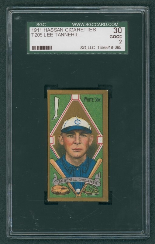 1911 T205 Lee Tannehill SGC 2 Hassan Cigarettes Black Print Chicago White Sox