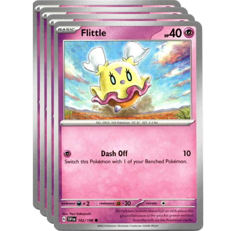 FLITTLE 102/198 SCARLET & VIOLET POKEMON 4 CARD PLAYSET