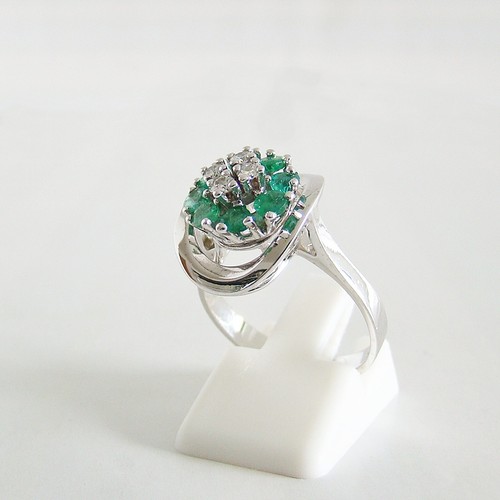 Ring Gold 585er 14 kt Smaragd Brillant Goldschmuck Edelstein Diamant Damen - Bild 6 von 6