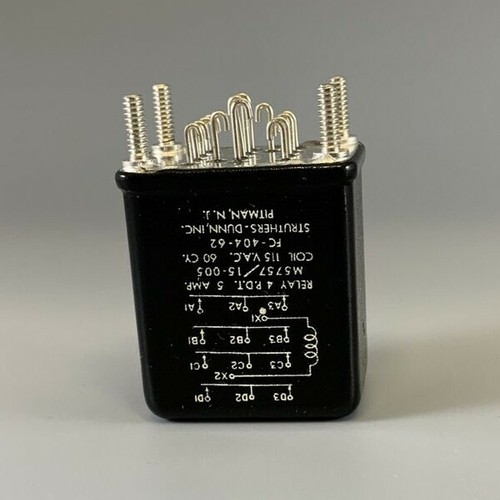 STRUTHERS-DUNN M5757/15-005 ELECTROMAGNETIC RELAY 28VDC & 115VAC COIL 115V 5A - Picture 6 of 11