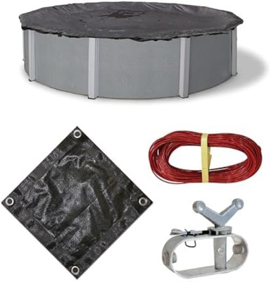 Blue Wave Laguna 15-ft x 15-ft x 48-in Metal frame Round Above-Ground Pool with Filter Pump with Pool Cover with Ladder at