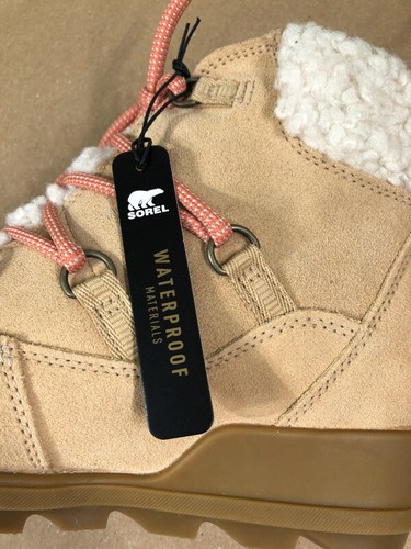 NEU SOREL Evie wasserdichter Damen-Schnürstiefel mit Keilabsatz US 8 Keramik Paradox pink - Bild 22 von 22