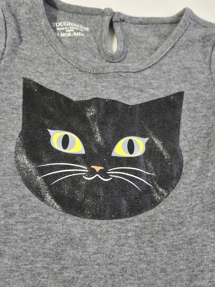 Vestido Toughskins Bebé Niño Niña Gato Negro Estampado Leopardo Talla 24 Meses Foto 3 de 4