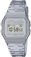 Casio F-91WS-8EF Grey/Gray clear band digital watch