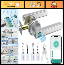 Keyless Fingerprint Door Lock, Smart Entry Knob for Bedroom Office, Remote Pas